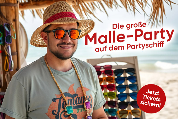 Ihr braucht Sonnenbrillen? Dann kommt zur Mallorca-Party nach Hamburg!